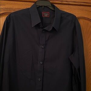 UNTICKit Men's Dark Blue Button-Up Shirt 22" pit to pit - 28"L - EUC